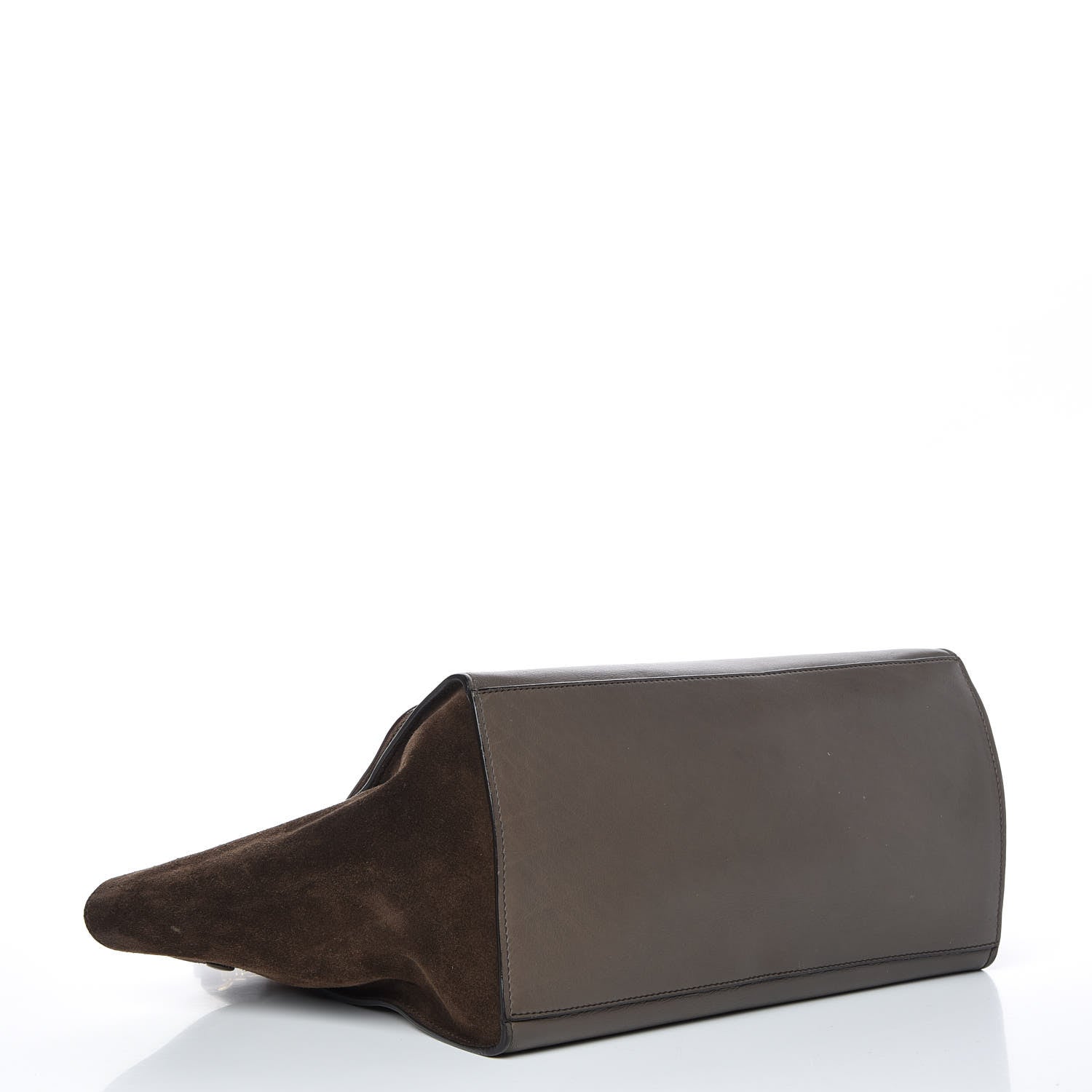 Celine Calfskin Suede Medium Tri-Color Trapeze Taupe 5 of 23