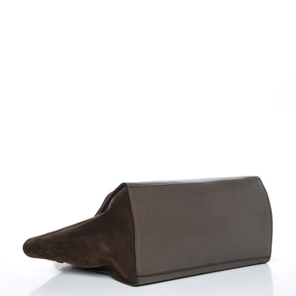 Celine Calfskin Suede Medium Tri-Color Trapeze Taupe 5 of 23
