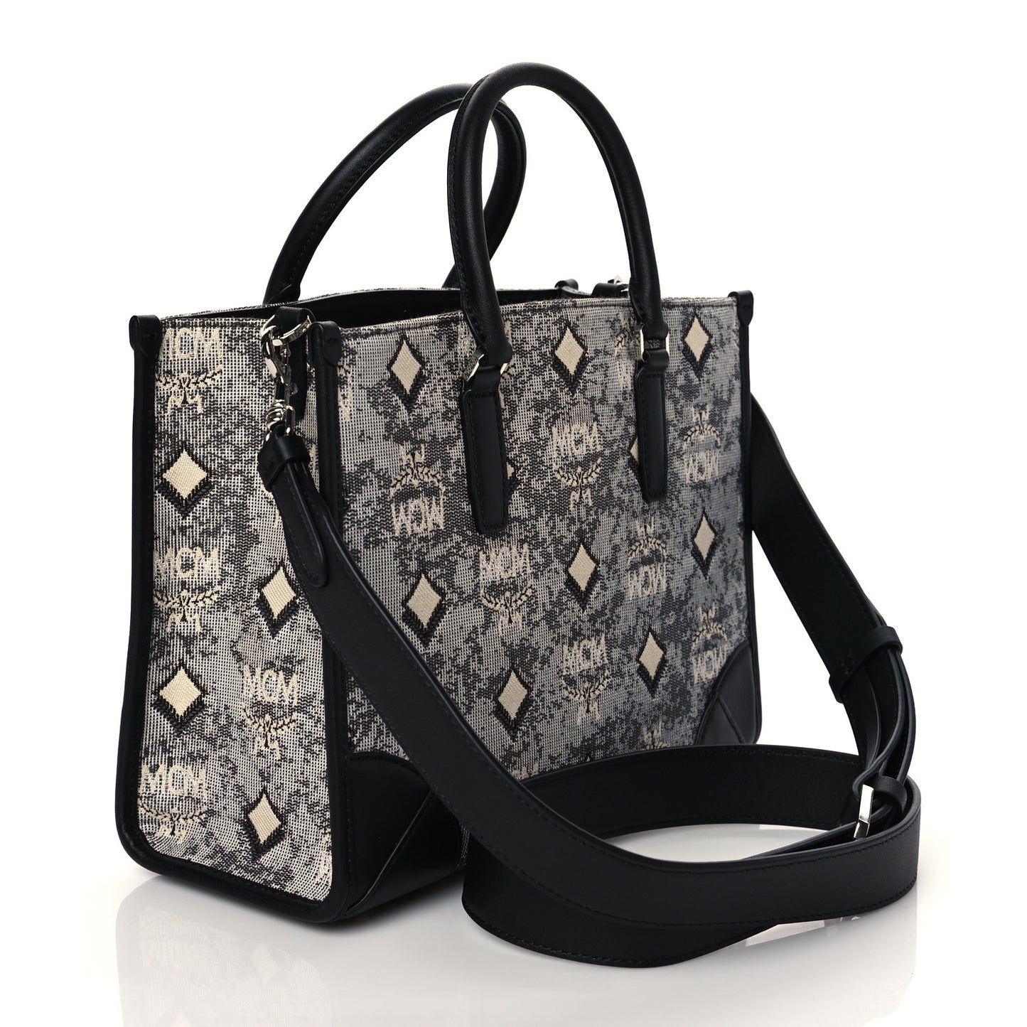 Jacquard Monogram Small Tote Grey