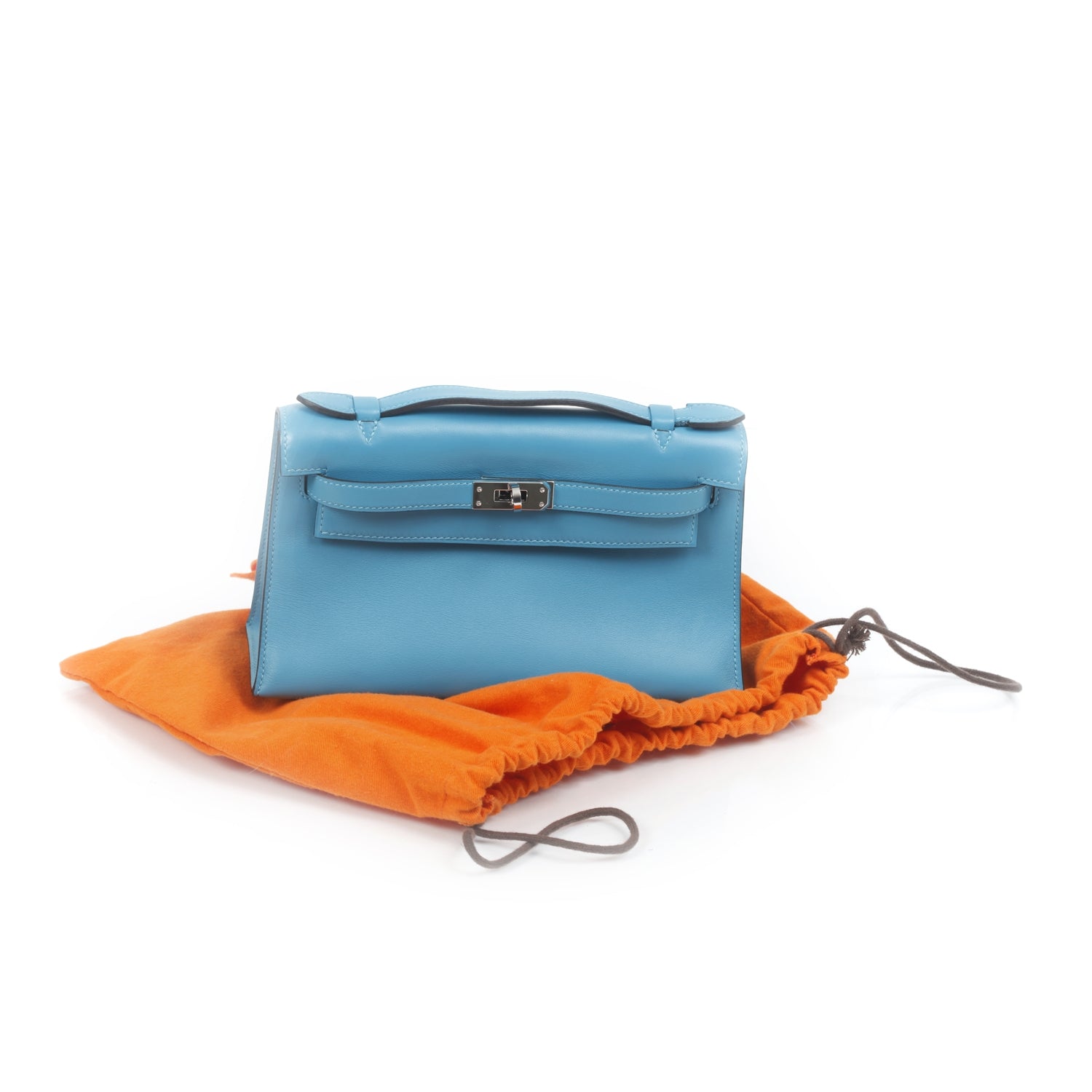 Hermes Swift Kelly Pochette Clutch Turquoise 9 of 9