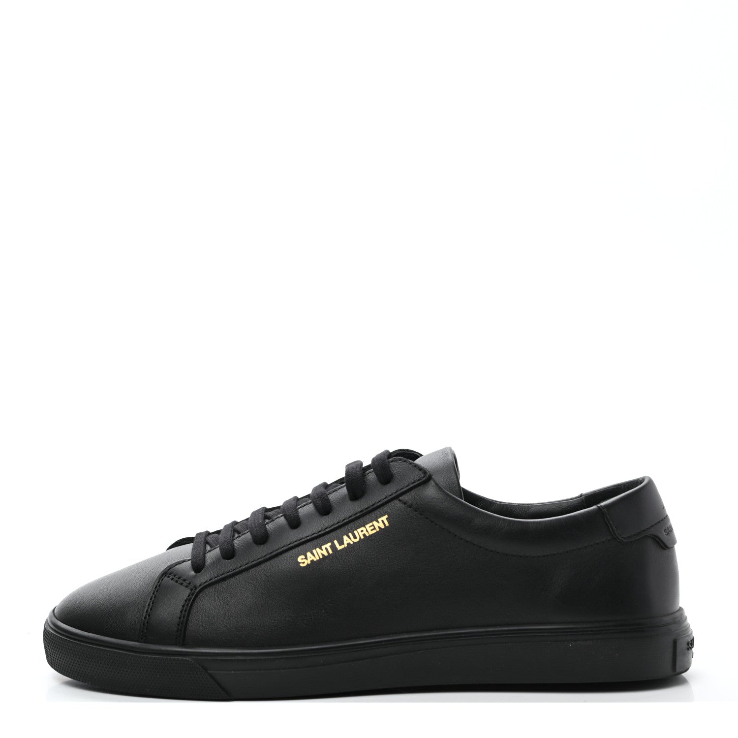 Saint Laurent Calfskin Andy Low Top Sneakers 38 Black 1 of 8