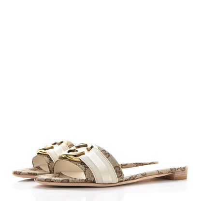 Gucci Monogram Web GG Slide Sandals 37 Off White 3 of 12