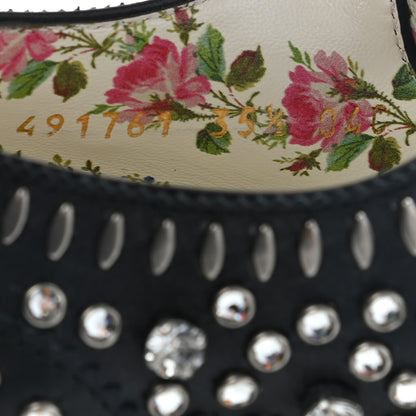 Gucci Calfskin Crystal Studded Womens Queercore Brogue Monk Strap Loafers 35.5 Black 7 of 10