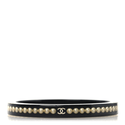 Chanel Resin Pearl CC Bangle Black 1 of 6