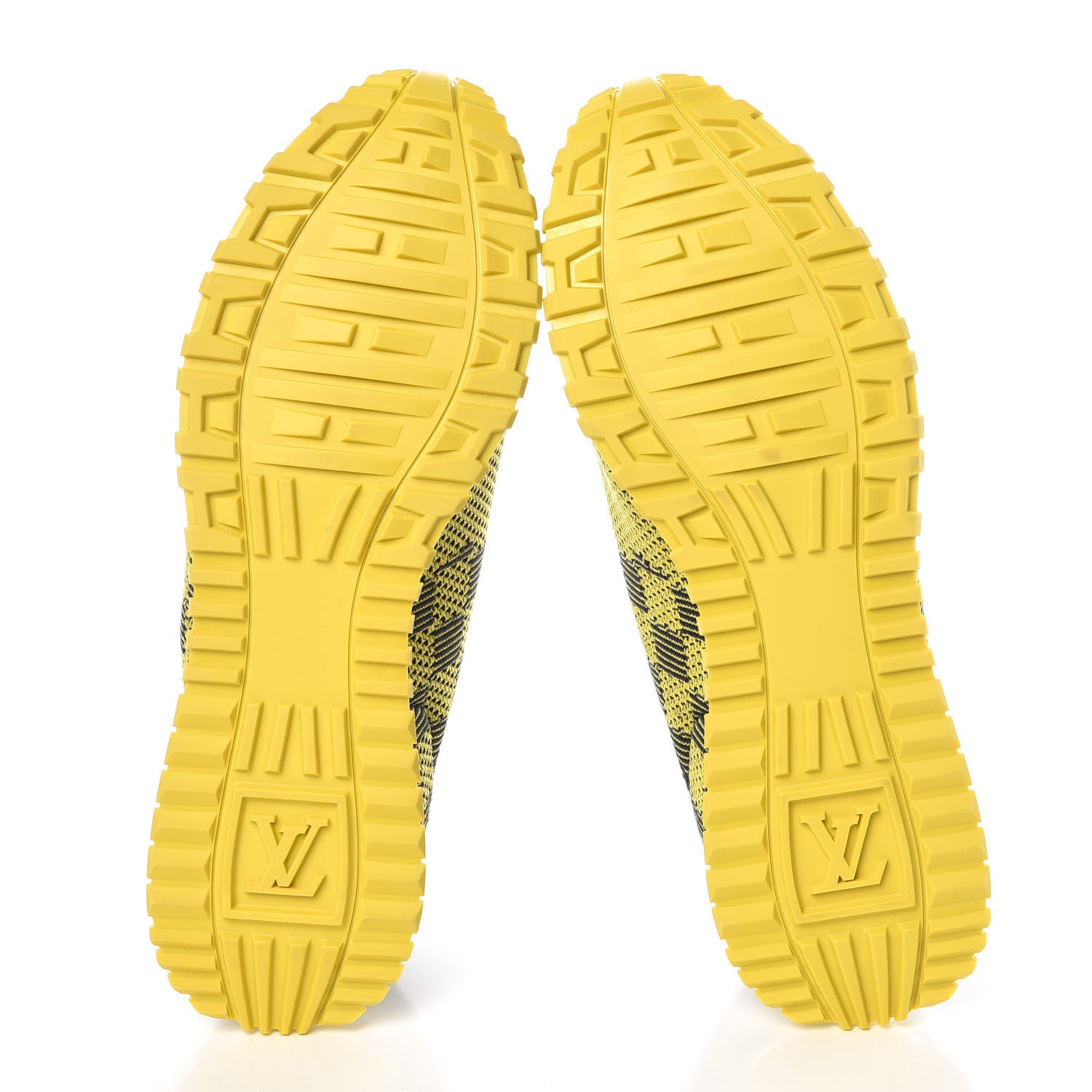 Louis Vuitton Calfskin Damier Run Away Sneakers 7.5 Yellow 5 of 8