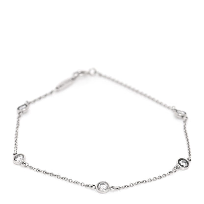 Tiffany Platinum Diamond .40ctw Elsa Peretti Diamonds by the Yard Station Bracelet 1 of 4
