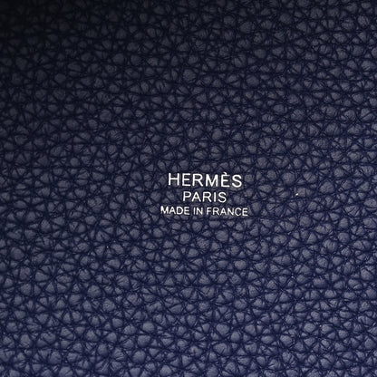 Hermes Taurillon Clemence Casaque Picotin Lock 18 PM Bleu Electrique Bleu Encre 6 of 13