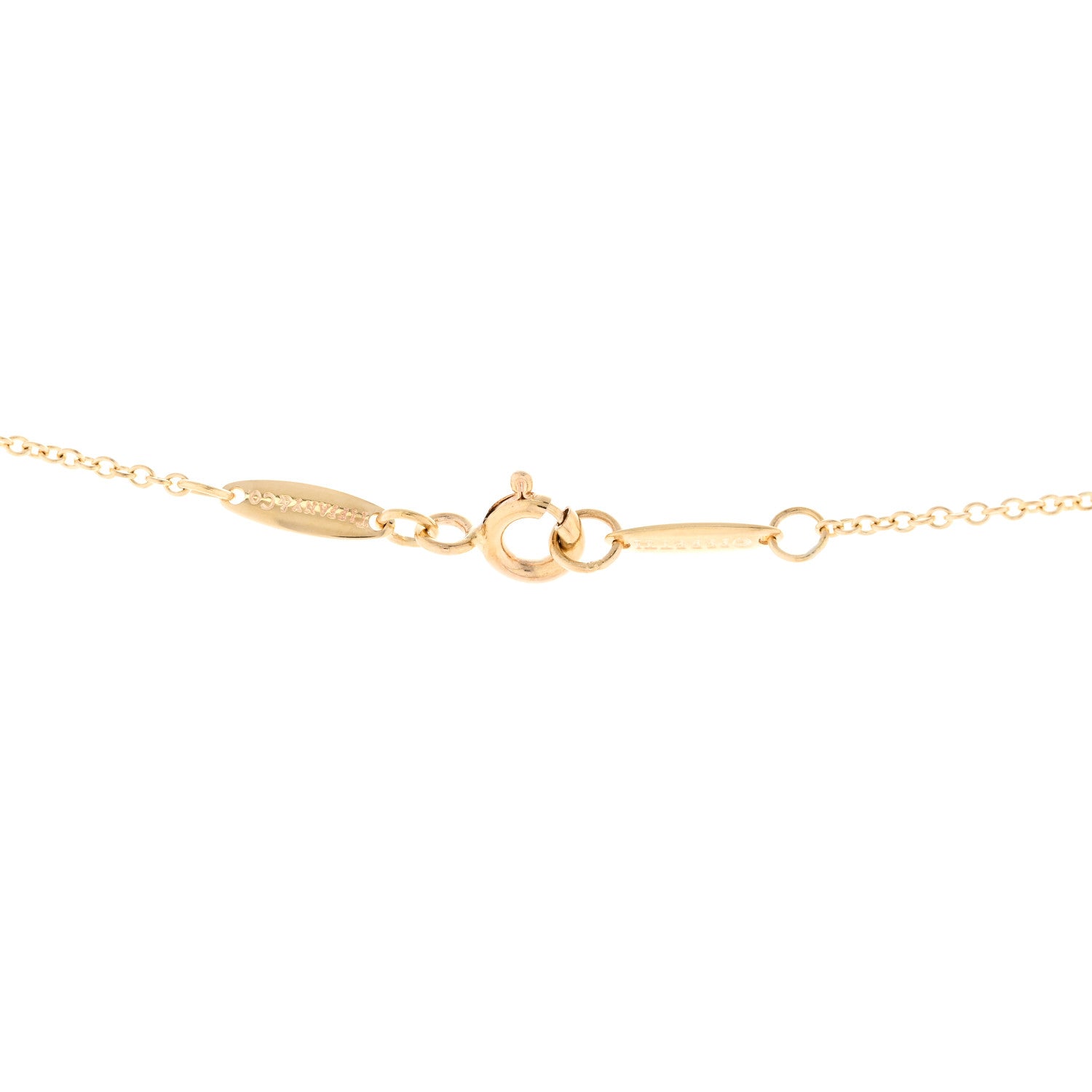 Tiffany 18K Yellow Gold Diamond 11mm Elsa Peretti Open Heart Pendant Necklace 4 of 5