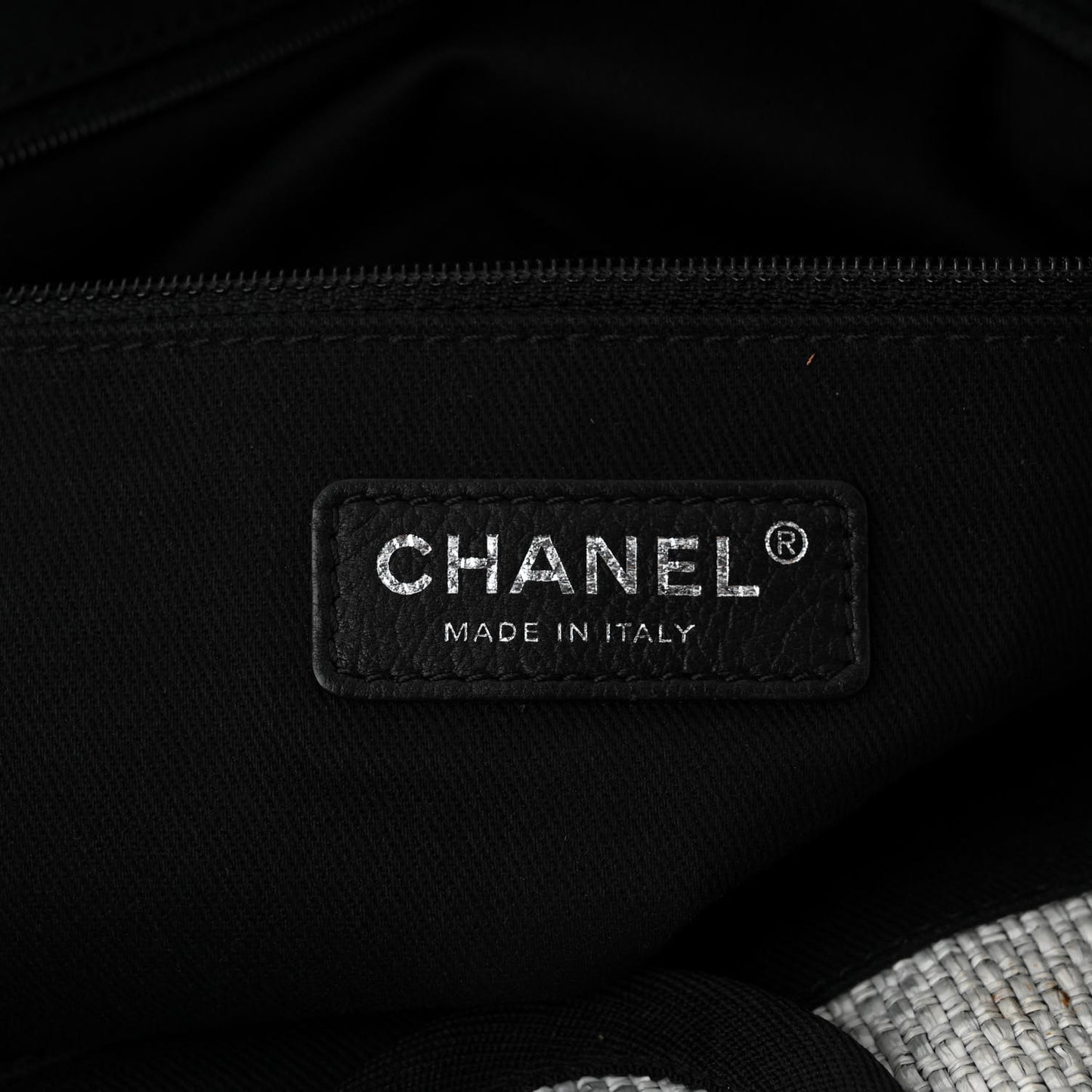 Woven Straw Raffia Small Deauville Tote Grey