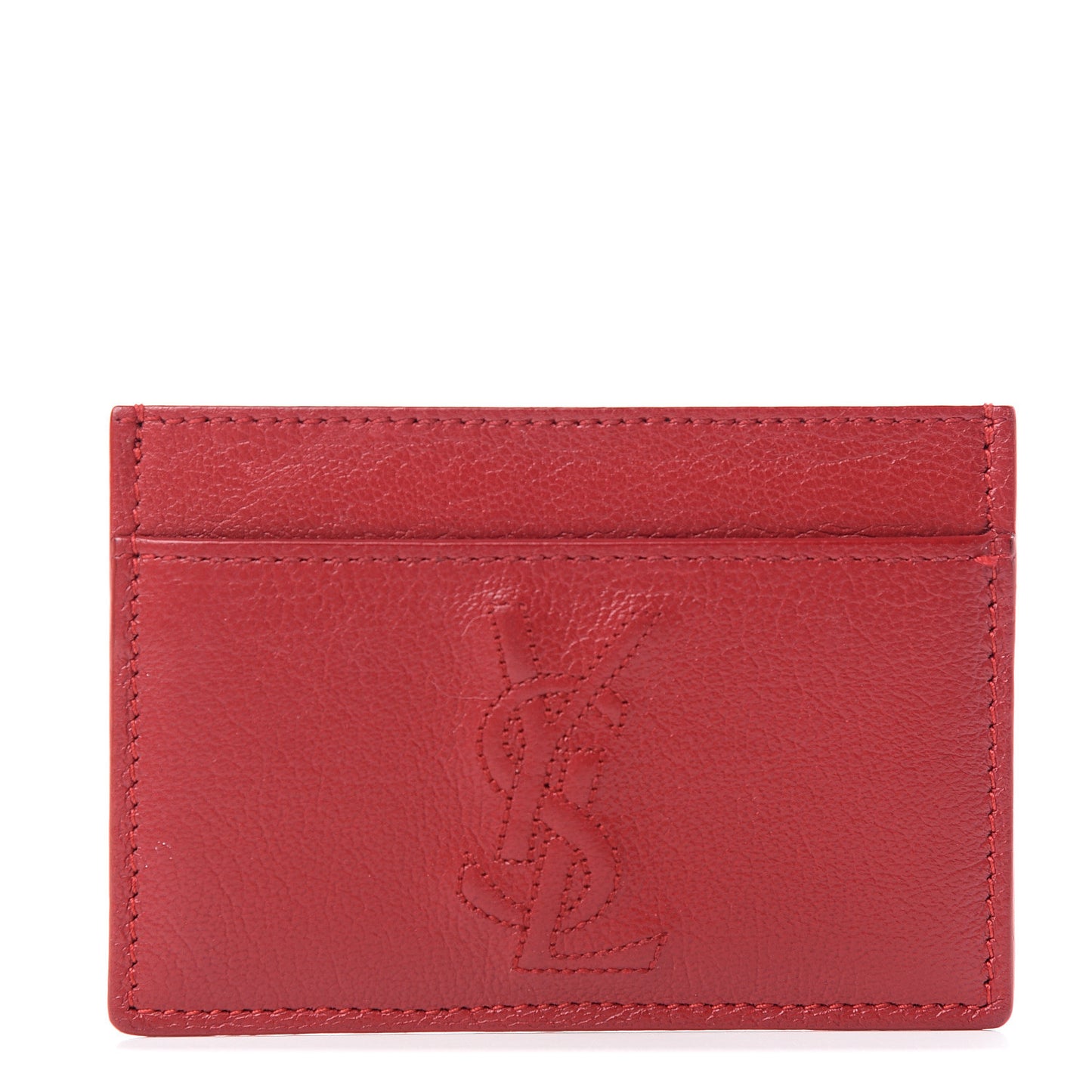 Textured Calfskin Belle De Jour Card Case Red