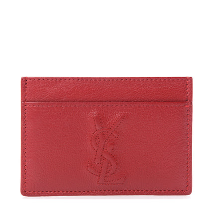 Saint Laurent Textured Calfskin Belle De Jour Card Case Red 1 of 7