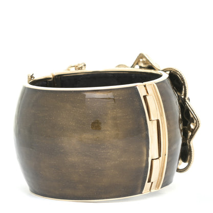 Chanel Resin CC Cuff Bracelet Gold 3 of 5