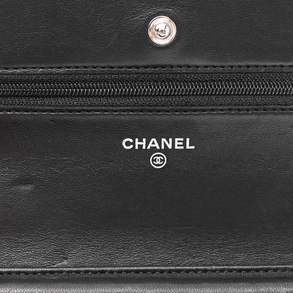 Chanel Lambskin Quilted Wallet On Chain WOC Black 5 of 9