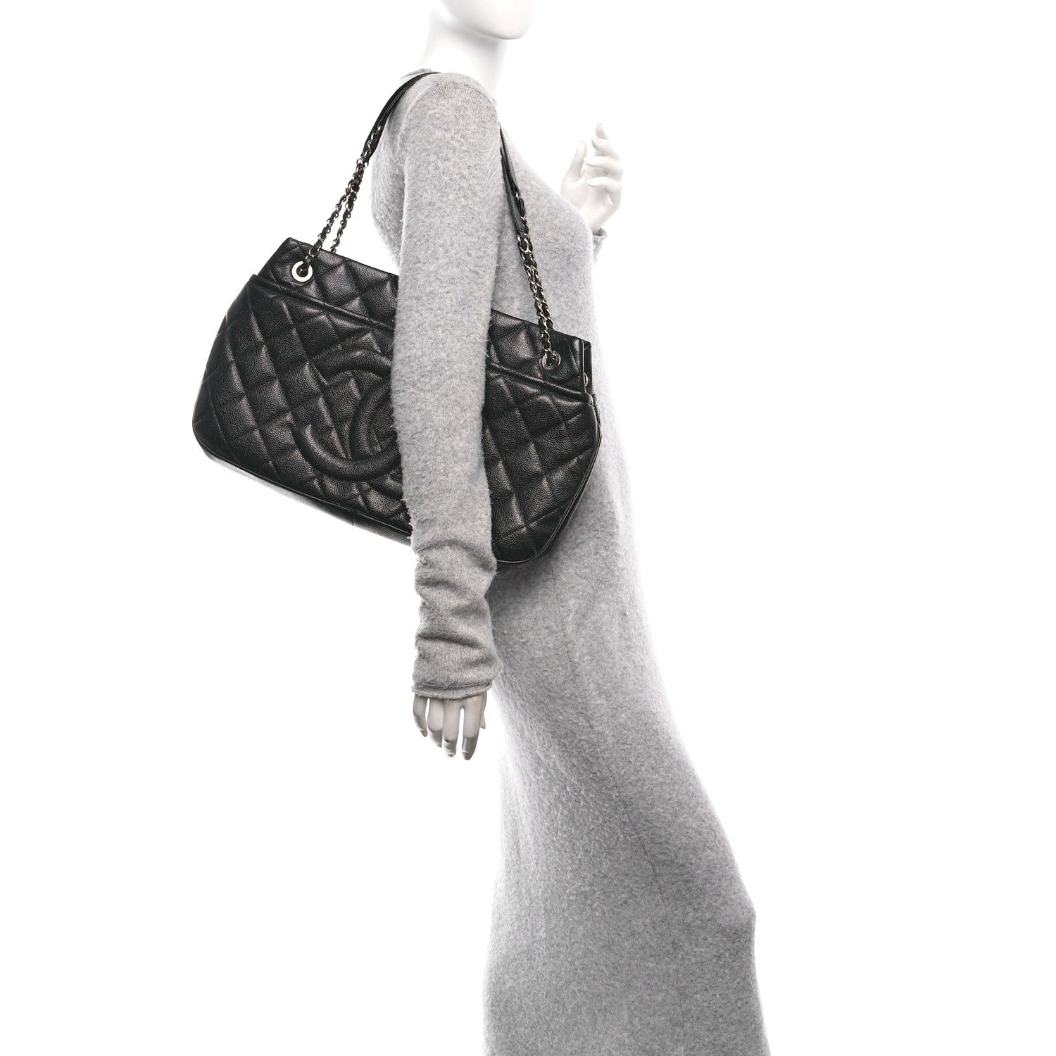 Chanel Caviar Quilted Timeless CC Soft Tote Black 2 of 10