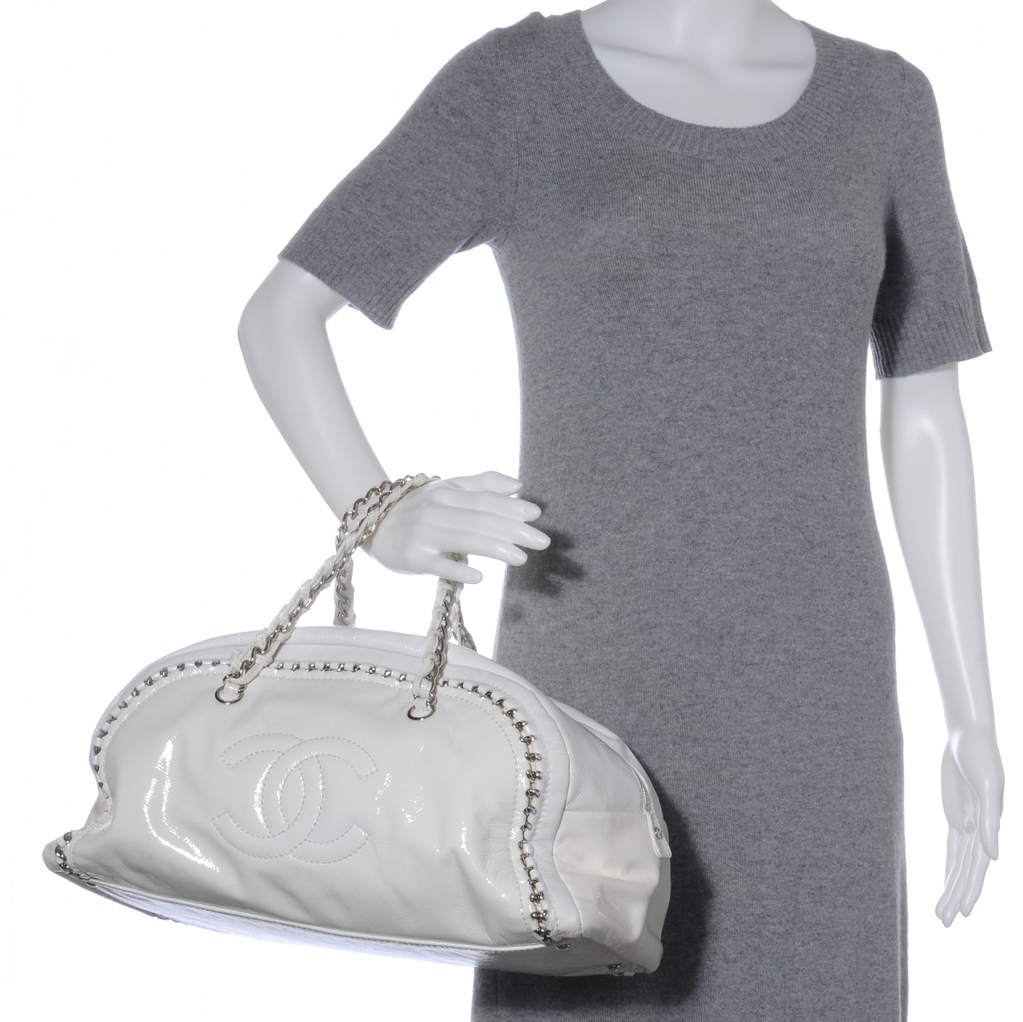 Patent Luxe Ligne Large Bowler White