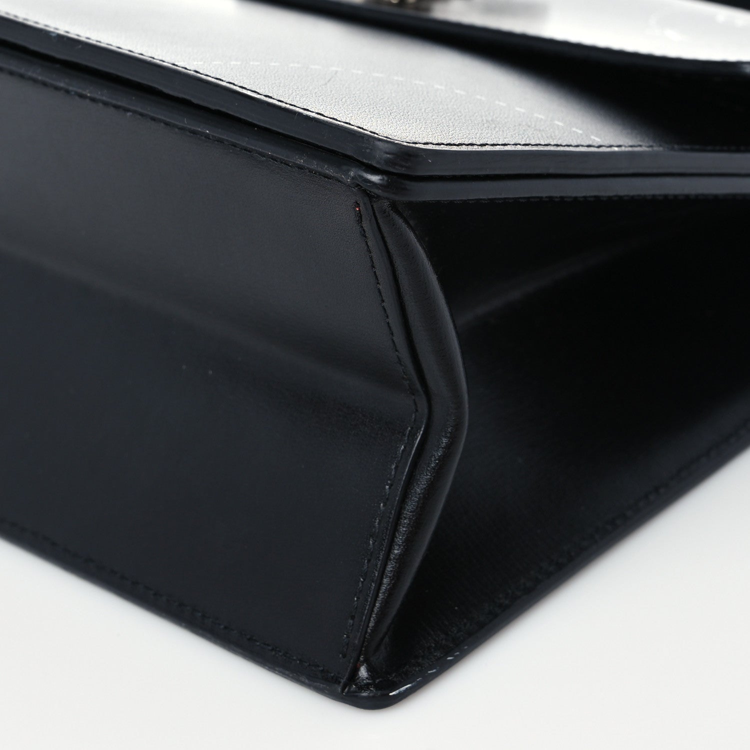 Off-White Calfskin Jitney 2.8 Cut Here Shoulder Bag Black 7 of 7