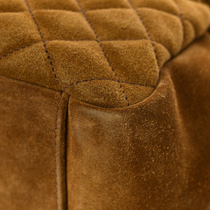 Saint Laurent Suede Mixed Matelasse Tri-Quilt Large Monogram Envelope Satchel Brown 12 of 25