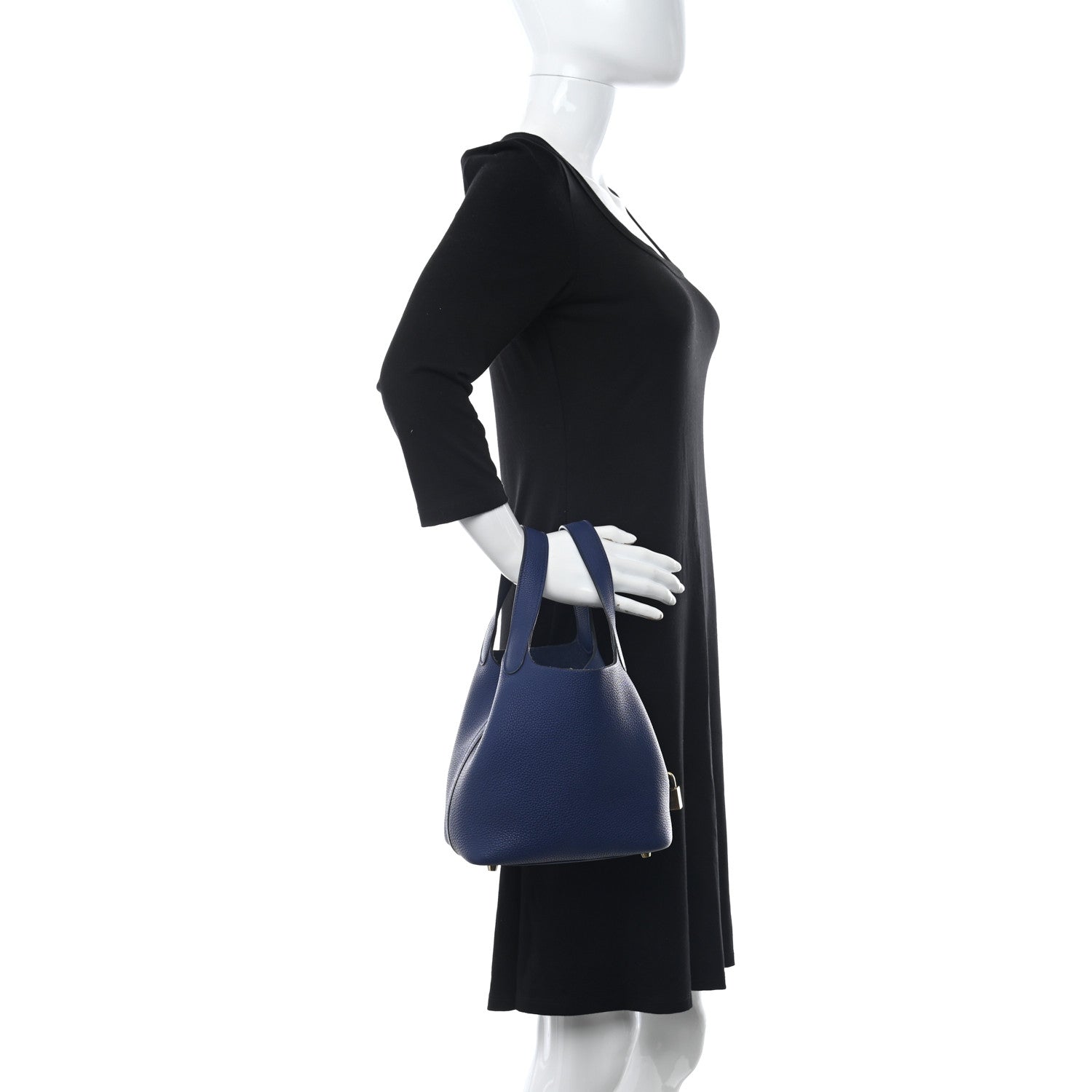 Hermes Taurillon Clemence Picotin Lock 18 PM Bleu Saphir 2 of 11