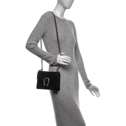 Gucci Calfskin Mini Dionysus Shoulder Bag Black 2 of 7