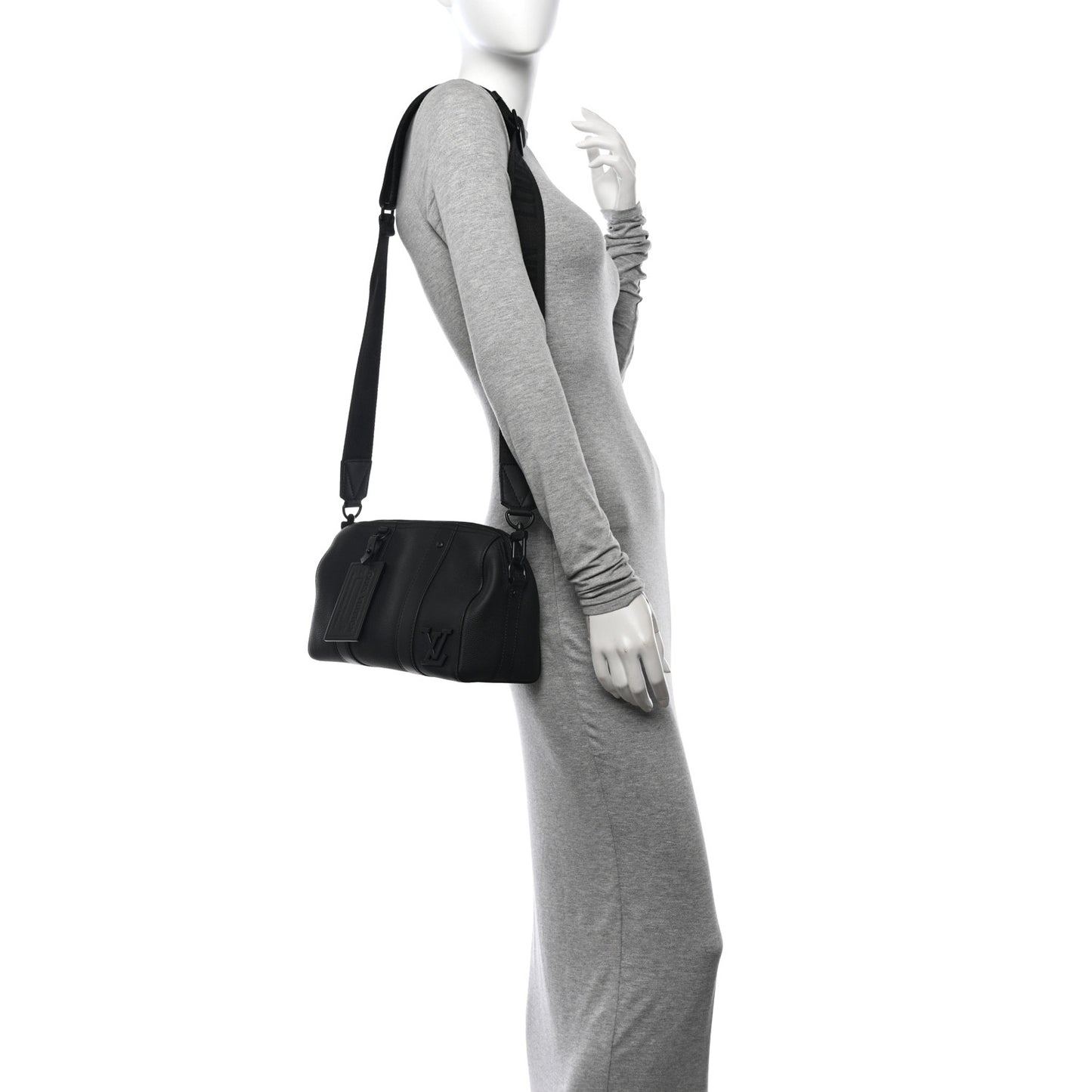 Grained Calfskin Aerogram City Keepall Black