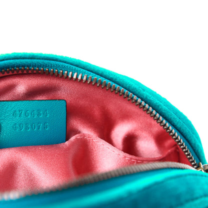 Gucci Velvet Matelasse GG Marmont Belt Bag 85 34 Pavone Cyan 9 of 11