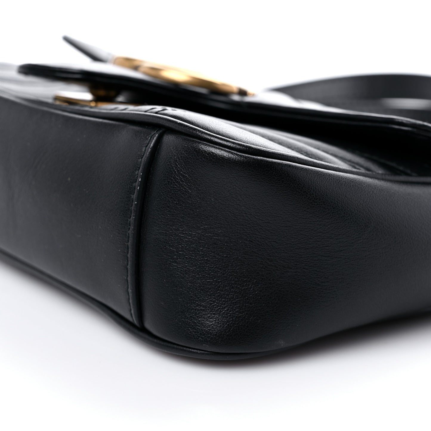 Calfskin Matelasse Mini GG Marmont Shoulder Bag Black