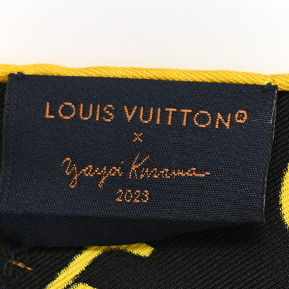 Louis Vuitton LV x YK Silk Monogram Dots Scarf 45 Yellow Black 3 of 4