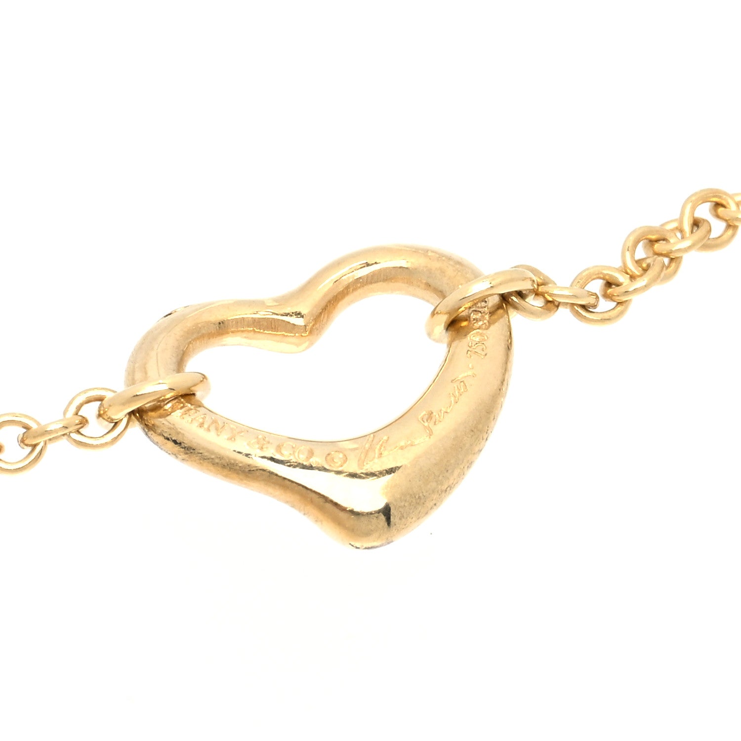 Tiffany 18K Yellow Gold Elsa Peretti 5 Open Heart Bracelet 4 of 5