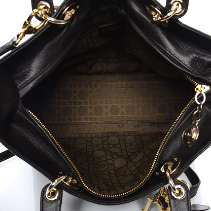 Christian Dior Vintage Lambskin Cannage Large Lady Dior Dark Brown 6 of 13