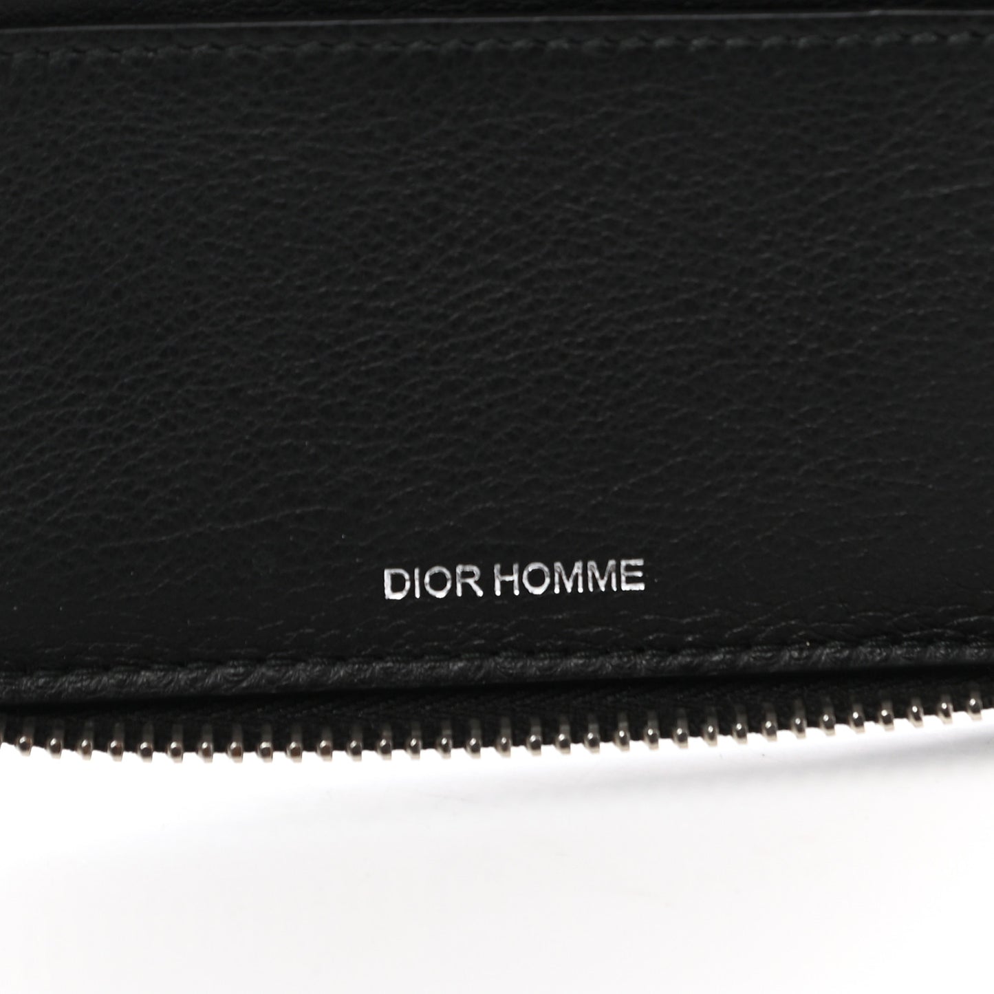 HOMME Calfskin Ribbed Zip Around Wallet Black