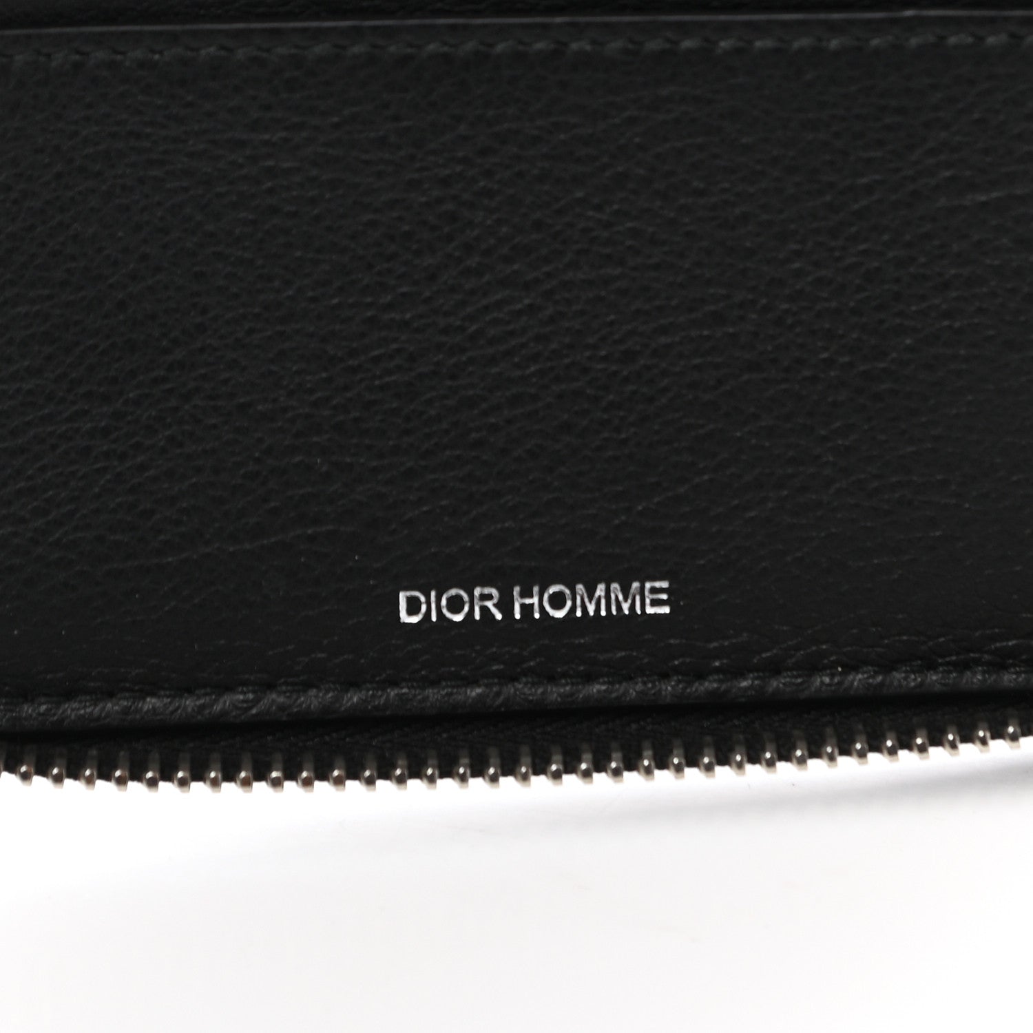 Christian Dior HOMME Calfskin Ribbed Zip Around Wallet Black 7 of 8