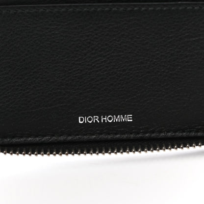 Christian Dior HOMME Calfskin Ribbed Zip Around Wallet Black 7 of 8