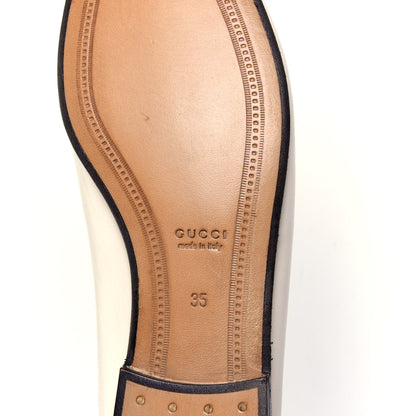 Gucci Lambskin Womens Brixton Horsebit Loafers 35 Mystic White 9 of 10