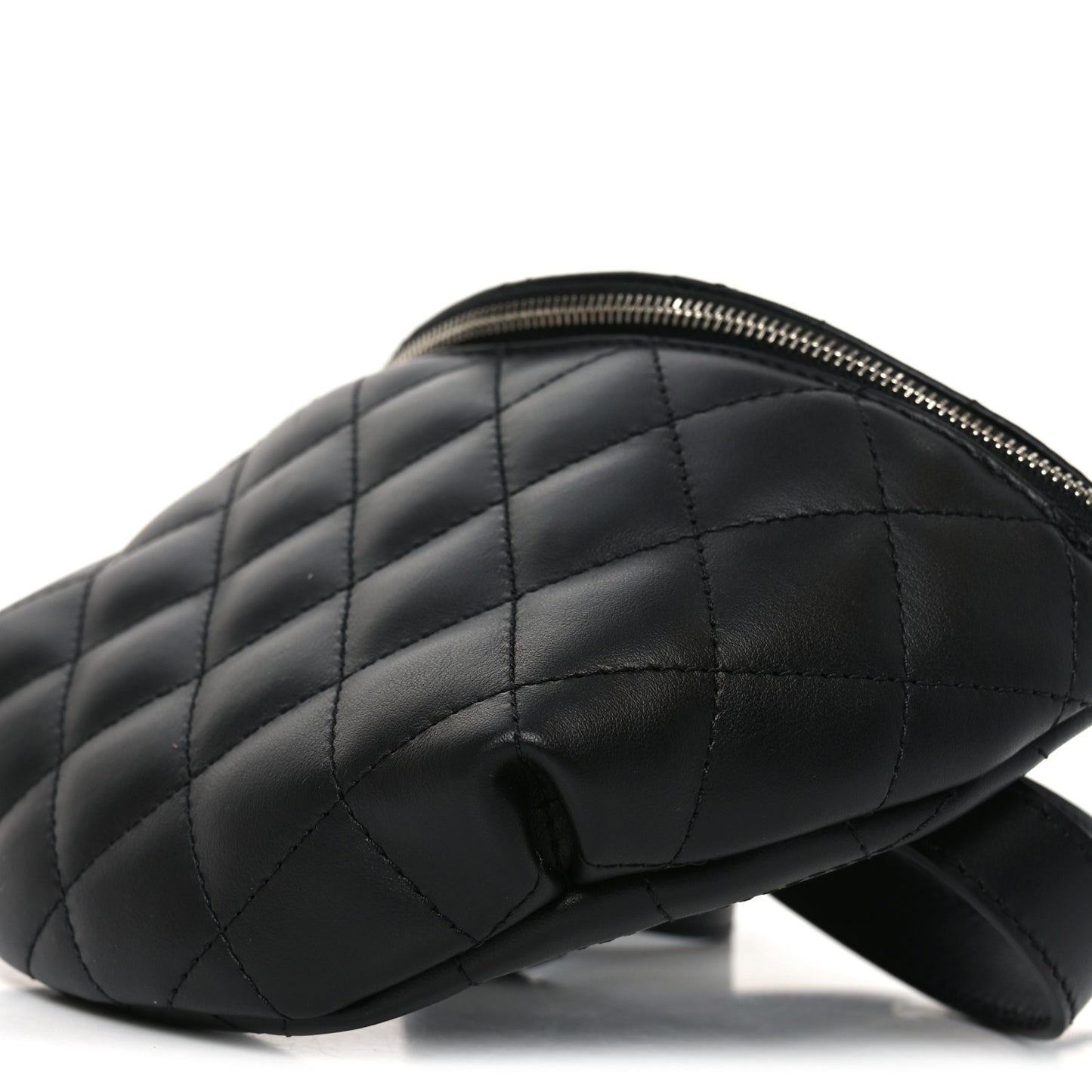 Calfskin Quilted Uniform Waist Belt Bag Black