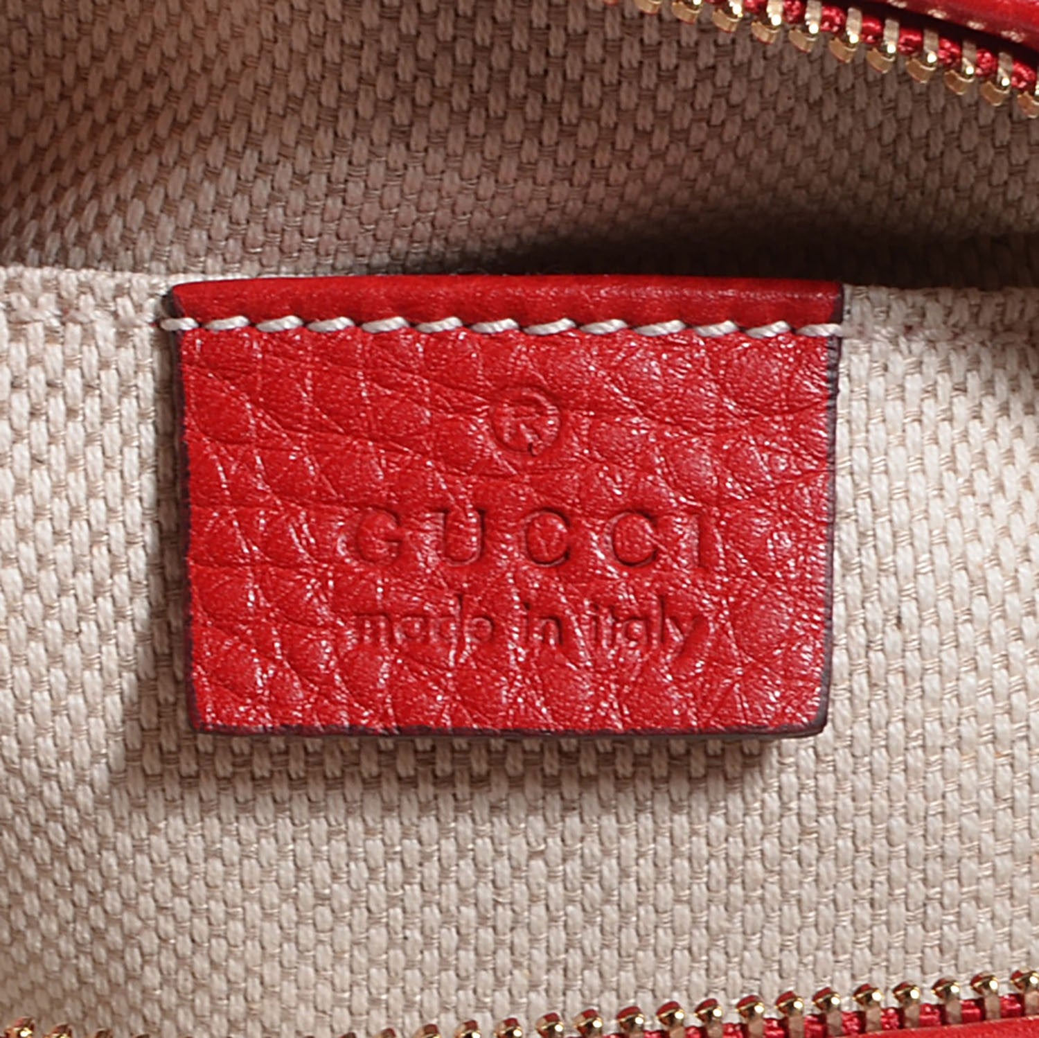 Gucci Pebbled Calfskin Mini Soho Chain Bag Tabasco Red 6 of 7