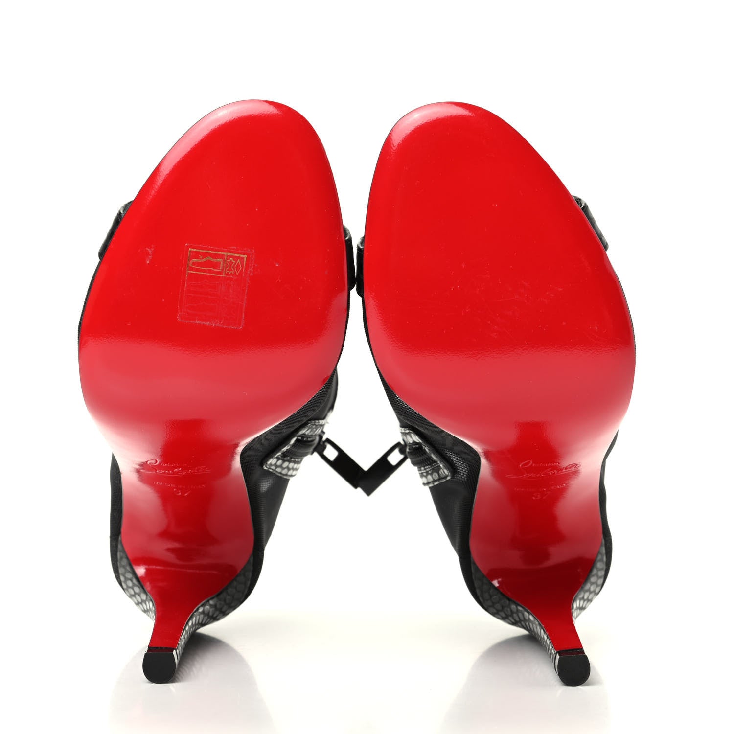 Christian Louboutin Calfskin Jurassic Rete Trouble 100 Booties 37 Black 6 of 10