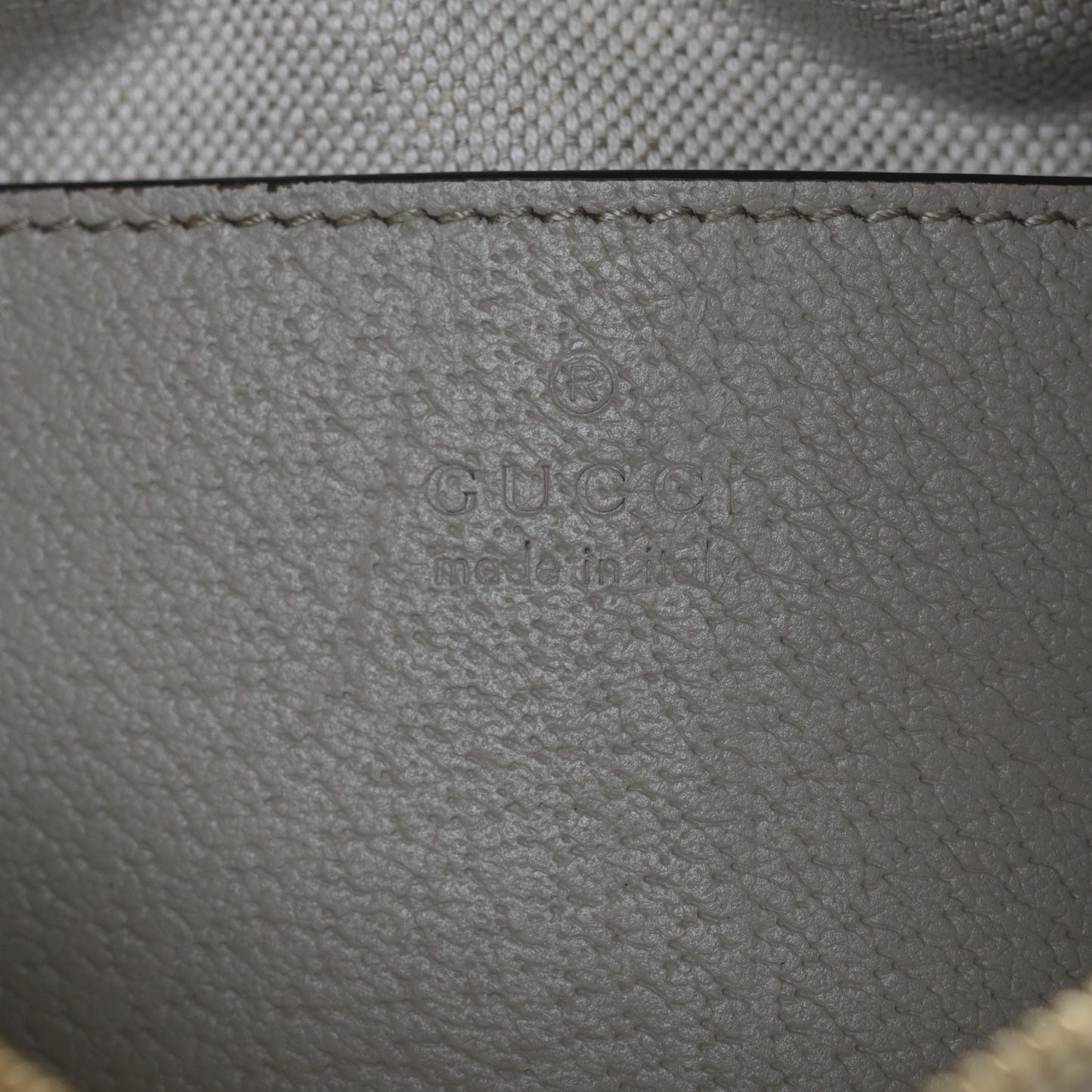 GG Supreme Monogram Textured Calfskin Web Mini Ophidia Shoulder Bag Beige Mystic White Oatmeal