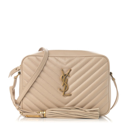 Saint Laurent Calfskin Matelasse Monogram Lou Camera Bag Dark Beige 1 of 10