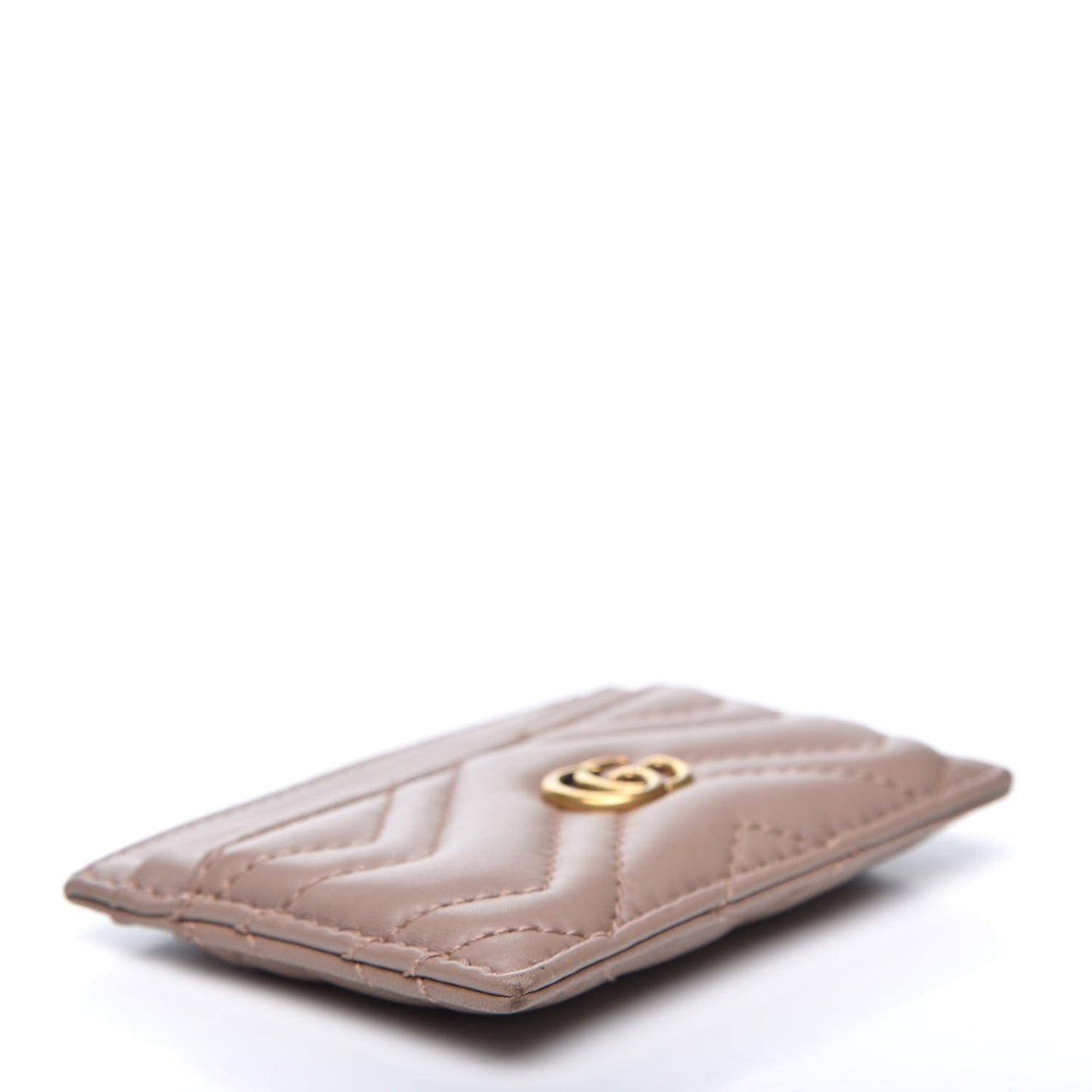 Calfskin Matelasse GG Marmont Card Holder Porcelain Rose