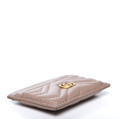 Gucci Calfskin Matelasse GG Marmont Card Holder Porcelain Rose 3 of 8