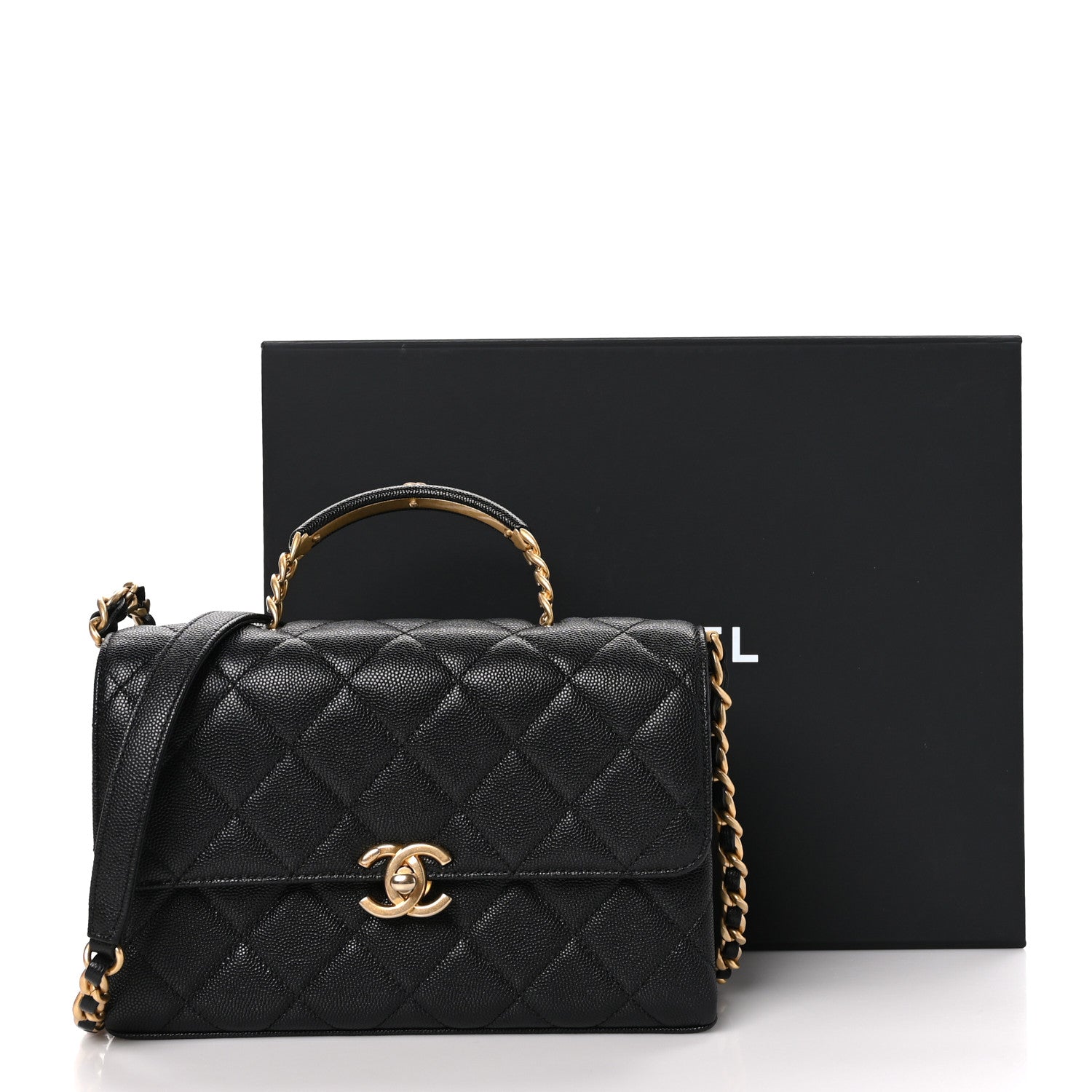 Chanel Caviar Quilted Medium Carry Me Top Handle Flap Black 11 of 11