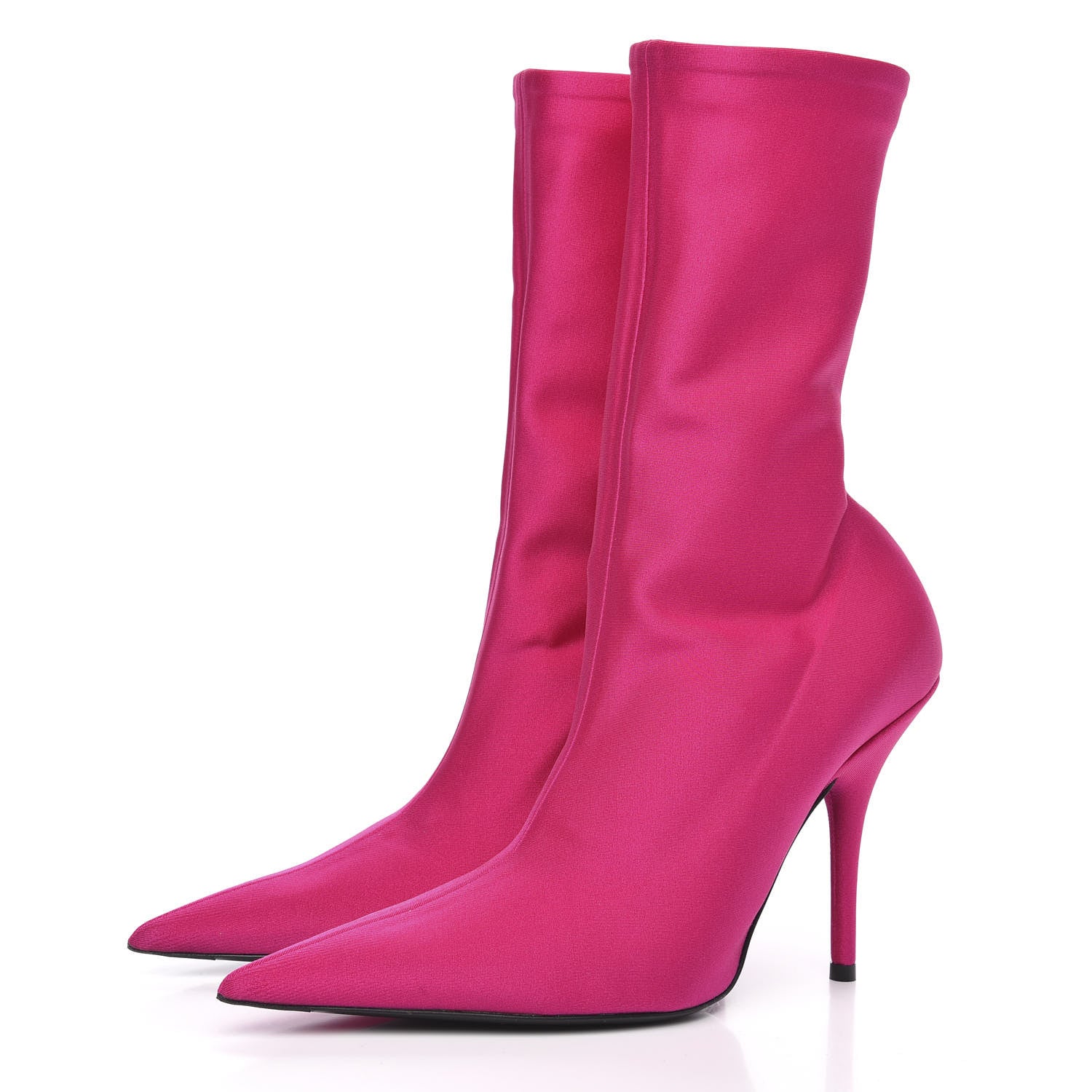 Balenciaga Jersey Crepe Extreme Pointed Toe Knife Booties 36 Dark Pink 3 of 7