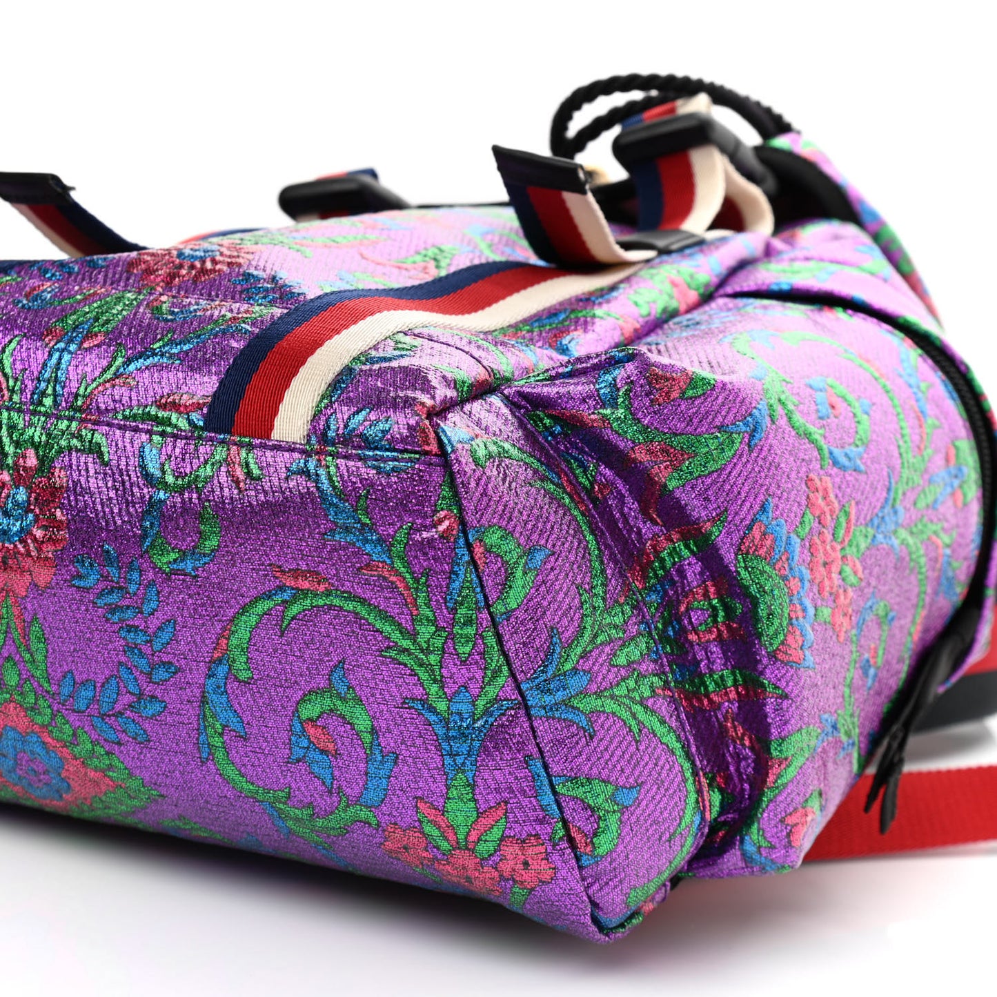 Brocade Web Small Double Buckle Backpack Multicolor