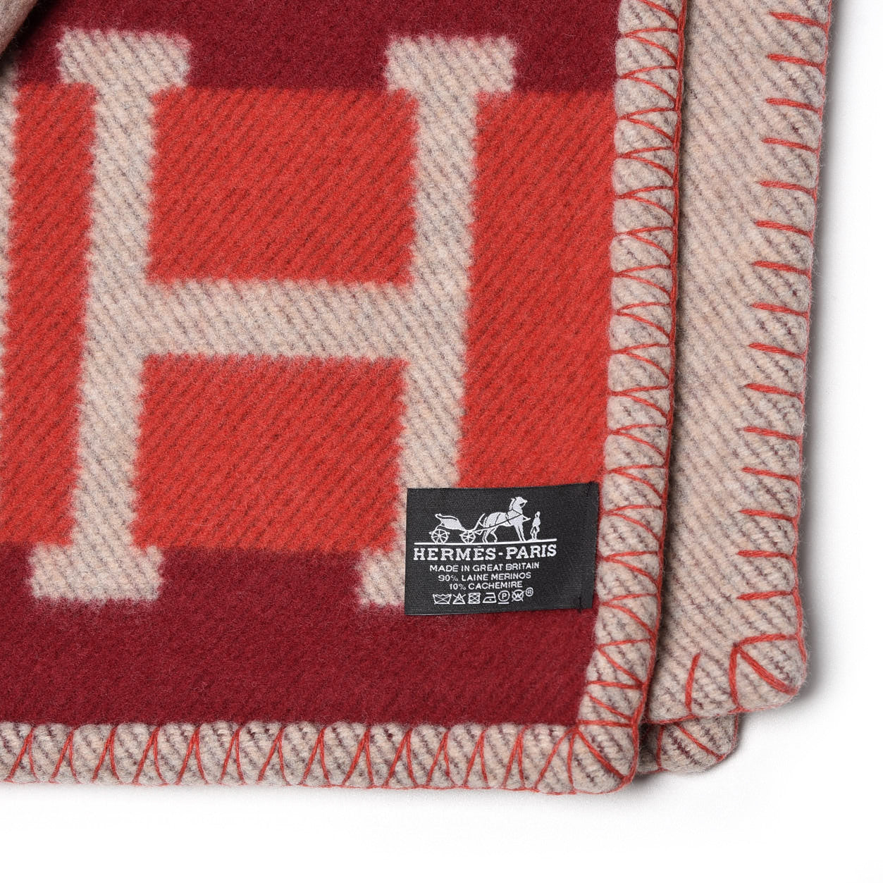 Wool Cashmere Avalon Bayadere Blanket Rouge