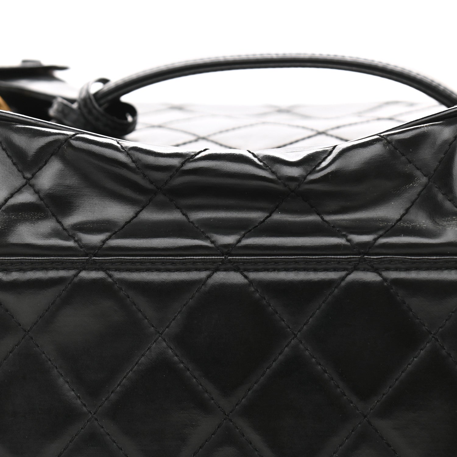 Chanel Patent Quilted CC Vanity Cosmetic Case Black 10 of 14
