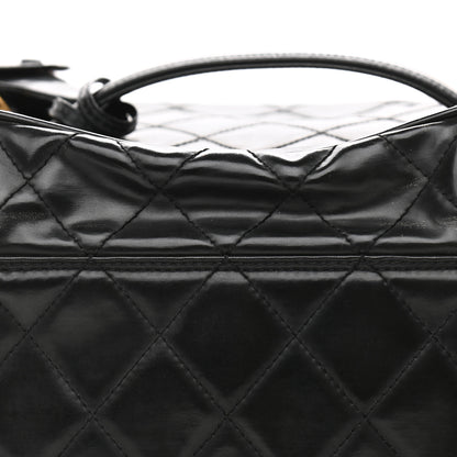 Chanel Patent Quilted CC Vanity Cosmetic Case Black 10 of 14