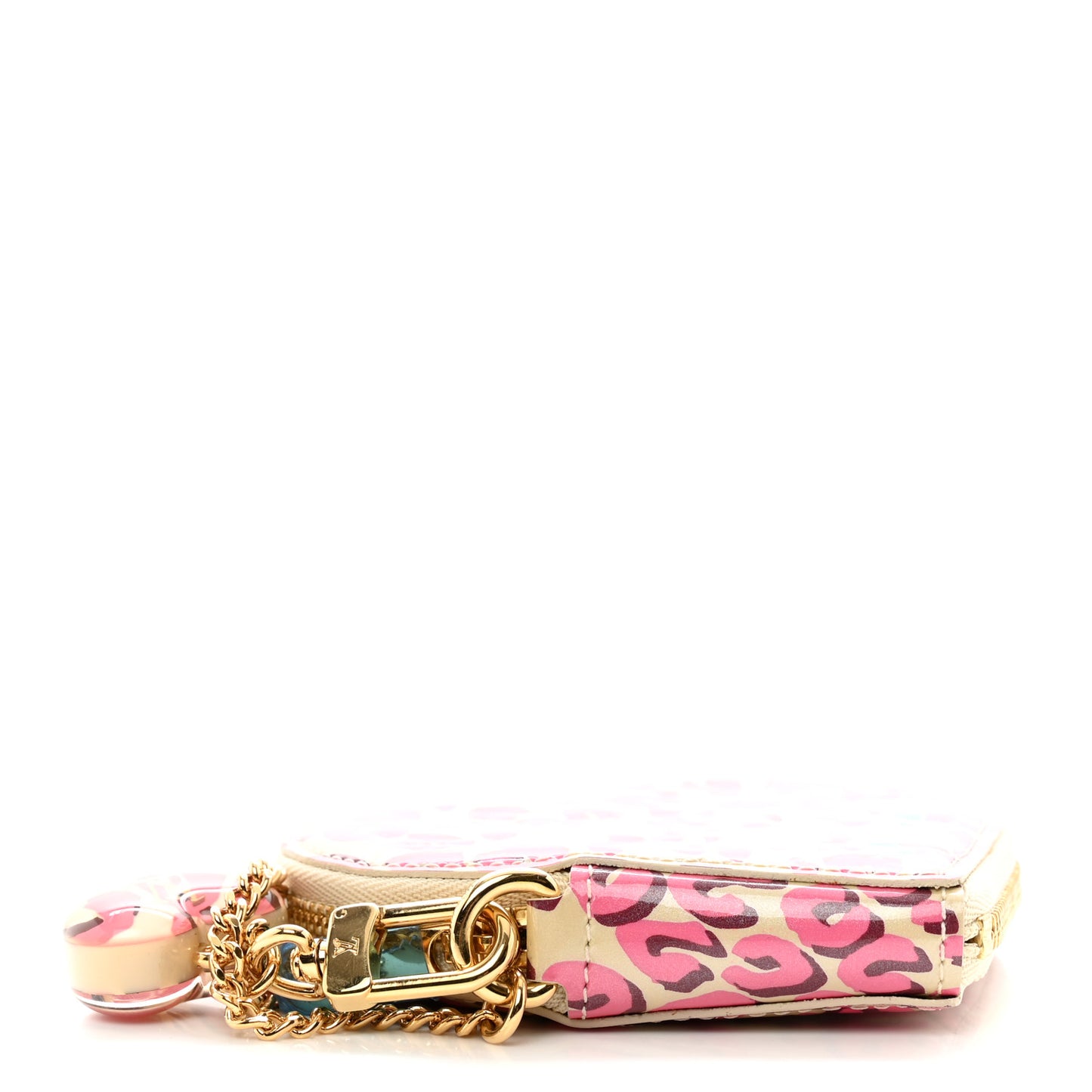Vernis Leopard Coeur Heart Coin Purse Blanc Corail