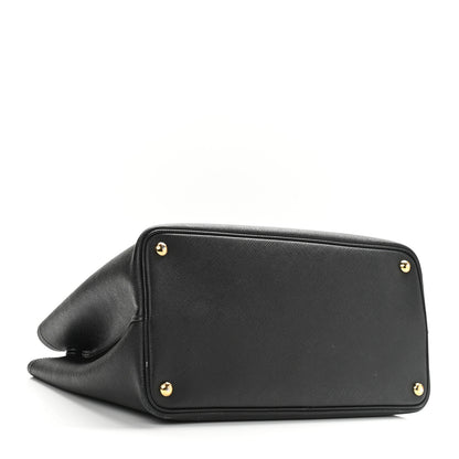 Prada Saffiano Cuir Medium Double Bag Black Fuoco 4 of 12