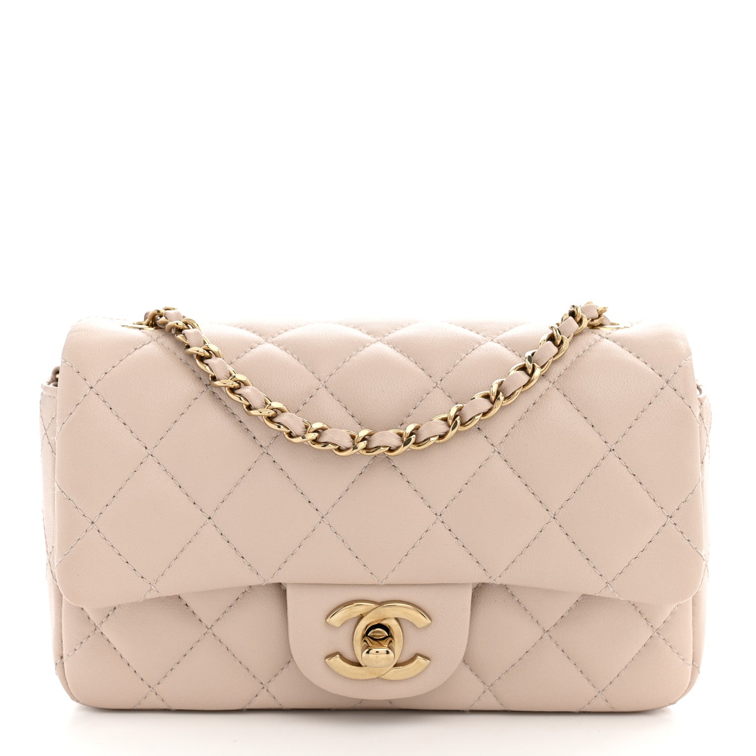 Chanel Lambskin Quilted Mini Rectangular Flap Pink 1 of 10