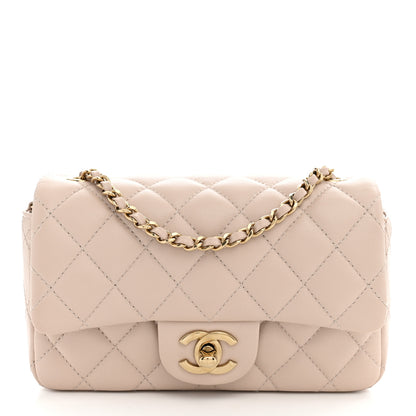 Chanel Lambskin Quilted Mini Rectangular Flap Pink 1 of 10